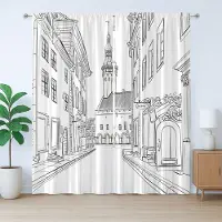 Abakuhaus Rustiek Stadsgordijn, Oud Stadhuis Estlandstraat, Woonkamer met Banden, Lussen en Haken, 280 x 245 cm, Houtskoolgrijs Wit