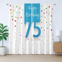 Abakuhaus Feestgordijn Rustiek, Regen met Polka Dots, Slaapkamergordijn met Plisséband, Lusjes en Haken, 280 x 175 cm, Wit Lichtblauw