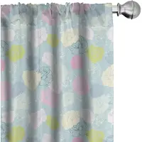 Abakuhaus Bloemen gordijnen – 2x75x225 cm – Lichtblauw/Multicolor