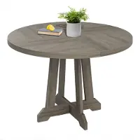Bolt Ronde Eettafel 180 cm - Voor 4-6 Personen - Houten Boerderij Keukentafel met Tafelblad & Poot - Thuis & Woonkamer - Grijs