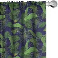 Abakuhaus Tropic Monstera – gordijnen 2x75x175 cm – lichtgroen-marineblauw