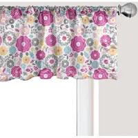 Abakuhaus Lente raamvalletje, gordijnvalletje voor keuken en slaapkamer met tunnelzoom, 137 cm x 30 cm, paarsgrijs lichtoranje