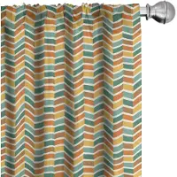 Abakuhaus Gordijnen–2x75x175 cm–Oranje/Jadegroen