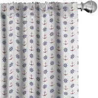 Abakuhaus Anker Gordijnen – 2x75x225 cm – Microvezel, Halffunctie, Marine/Rubin