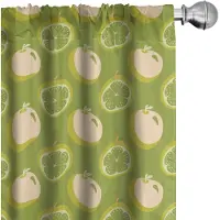 Abakuhaus Fruit Gordijnen – 2x75x245 cm – Microvezel – Halfdonker – Geel Appel