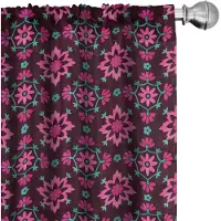 Abakuhaus Gordijnen – Boho Bloemen, 2x75x175 cm, Burgund