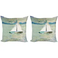 Abakuhaus Kunstkussenhoes Monet-zeilboot – 40x40 cm – dubbelzijdig