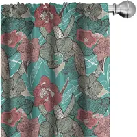 Abakuhaus – Bloemen gordijnen – 2x75x175 cm – microvezel – veelkleurig