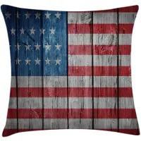 Abakuhaus Retro-kussenhoes – Vintage Amerikaanse vlag – 40x40 cm – dubbelzijdig, wasbaar