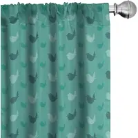 Abakuhaus Vogelgordijnen – Monochroom – 2x75x175 cm – Microvezel – Donker Seafoam Blauw