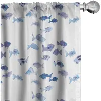 Abakuhaus Dieren Gordijnen – Aquarel Vissen – 2x150x175 cm – Babyblauw