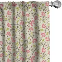 Abakuhaus lieveheersbeestjes gordijnen – 2x75x175 cm – microvezel – lichtgroen/roze