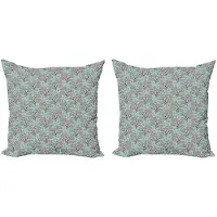 Abakuhaus Bloemenkussenhoes – 2x45x45 cm – Dubbelzijdig – Babyblauw