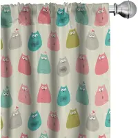 Abakuhaus Katten Gordijnen – 2x75x245 cm – Mikrofaser – Blush Seafoam