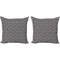 Abakuhaus Kussenhoes Set 2x40x40 – Chrysanthemum Taupe – Digitaaldruk