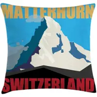 Abakuhaus Matterhorn Kussenhoes – Dubbelzijdig bedrukt – 50x50 cm – Geel/Blauw