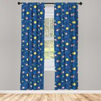 Abakuhaus Platz – Gordijnen 2x75x175 cm – Cartoon raket – Veelkleurig
