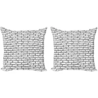 Abakuhaus Grijs-Wit Kussenhoes Set 40x40 – Dubbelzijdig bedrukt, rits