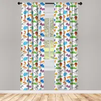 Abakuhaus Zoo Cartoon Raamgordijnen – Dieren 2-delige set – B75xH245 – Veelkleurig