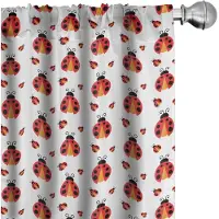 Abakuhaus – Lieveheersbeestjes gordijnen – 2×75×175 cm – microvezel – vermiljoen