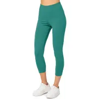 Merry Style MS-MS10-199-LE Dames Capri Leggings - Sport - Vrijetijdsbroek - 3/4 Lengte - Katoen - Sporbroek - Yogabroek - Donkerturquoise - M