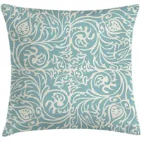 Abakuhaus Kussenhoes 40x40 cm – Blauw-Beige Vintage Bloemen, wasbaar, dubbelzijdig bedrukt