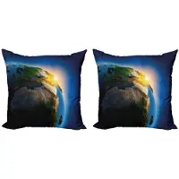 Abakuhaus aarde kussenhoes – 2x45x45 cm – Dubbelzijdig bedrukt – rits – Multicolor
