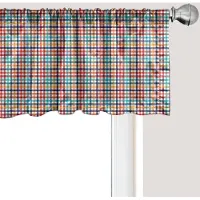 Abakuhaus Geruite raamvalance, gordijnvalance voor keuken en slaapkamer met tunnelzoom, 137 cm x 45 cm, meerkleurig