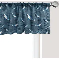 Abakuhaus Nautisch raamvalletje, gordijnvalletje voor keuken en slaapkamer met tunnelzoom, 137 cm x 30 cm, leisteenblauw