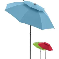 Laura Strandparasol 200 cm Kantelbaar & In Hoogte Verstelbaar – UV50+ Zonbescherming, Aluminium Frame, Waterafstotend Polyester, Windventiel & Draagtas – Blauw –