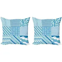 Abakuhaus Nautische Kussenhoes – 2x50x50 – Dubbelzijdig bedrukt – Teal