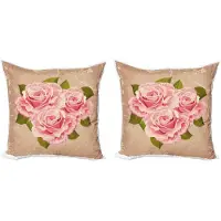 Abakuhaus roze kussenhoes – 2x40x40 cm, dubbelzijdig digitaal bedrukt, rits