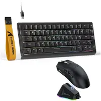 Attack Shark Pro Pack 2 - X 68HE & X11 - Wired Toetsenbord en Draadloze Gaming Muis - RGB Verlichting - Oplaadstation