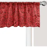 Abakuhaus Rozen Raamvalletje, Gordijnvalletje voor Keuken en Slaapkamer met Tunnelzoom, 137 cm x 45 cm, Robijnrood Vermiljoen