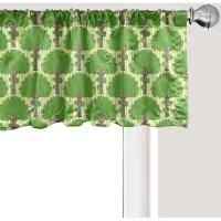Abakuhaus Bosmotief Raamvalletje, Gordijnvalletje voor Keuken en Slaapkamer met Tunnelzoom, 137 cm x 45 cm, Groen en Taupe