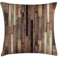 Abakuhaus kussenhoes houtontwerp – 50x50 cm – bruin, dubbelzijdig bedrukt