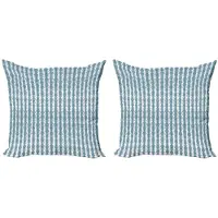 Abakuhaus Kussenhoes Set – Grijs-blauw 50x50 cm – Dubbelzijdig bedrukt, Rits