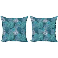 Abakuhaus Bloemen Kussenhoes Set – 2x 40x40 cm – Dubbeldruk – Petrol Teal