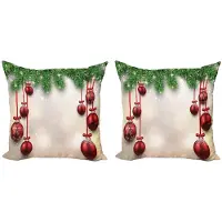 Abakuhaus Dekokissen – Kussenhoes 45x45 cm – Groen/Rood – Dubbelzijdig bedrukt
