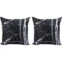 Abakuhaus Marmeren Kussenhoes Set (2 stuks), Grunge Natuursteen, 45 cm, Houtskoolgrijs Wit