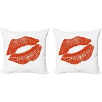 Abakuhaus Kussenhoes Set – 2x40x40 cm – Dubbelzijdige Bedrukking – Vermiljoen Wit
