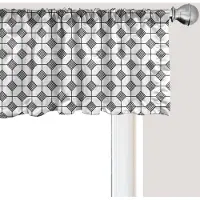 Abakuhaus Geometrisch raamvalletje, gordijnvalletje voor keuken en slaapkamer met tunnelzoom, 137 cm x 30 cm, wit/lichtgrijs