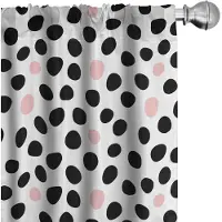 Abakuhaus Gordijnen met puntpatroon – 2x75x175 cm – Microvezel – koksgrijs-blush