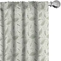 Abakuhaus Gordijnen – Bladeren print – 2x75x175 cm – Crème Groen