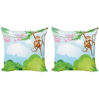 Abakuhaus – Kussenhoes Set 2x50x50 cm – AAP Swinging Kid – Dubbelzijdig bedrukt, rits
