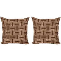 Abakuhaus – Kussenhoes Set 2x40x40 cm – Dubbelzijdige print – karamelbruin