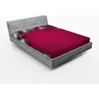 Abakuhaus Kersthoeslaken, Kerstballen en Sneeuwvlokken, Zachte Decoratieve stof met Elastische Randen, 160 x 200 cm, Magenta, Groen, Wit