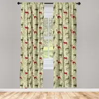 Abakuhaus Hert-Gordijnen – Damastpatroon – 2x75x175 cm – Olijfgroen