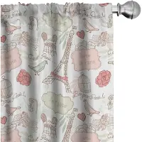Abakuhaus Paris – 2x75x175 cm gordijnen – Microvezel, halfdonker, rozencreme