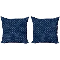 Abakuhaus Kussenhoes 2x40x40 cm – Dubbelzijdig digitaaldruk – Marineblauw